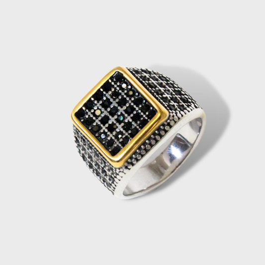 Square Inlaid Crystal Ring