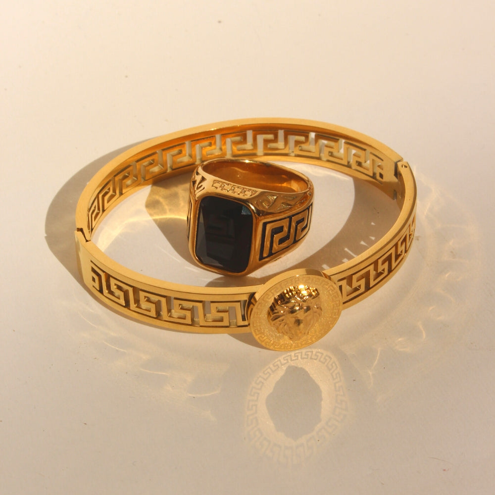 Versace Hand Band With Golden Ring