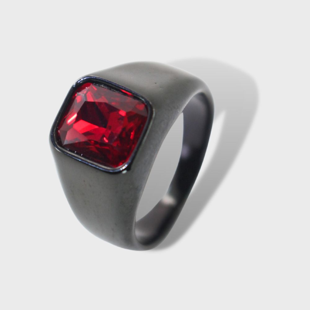 Red Stone Black Ring