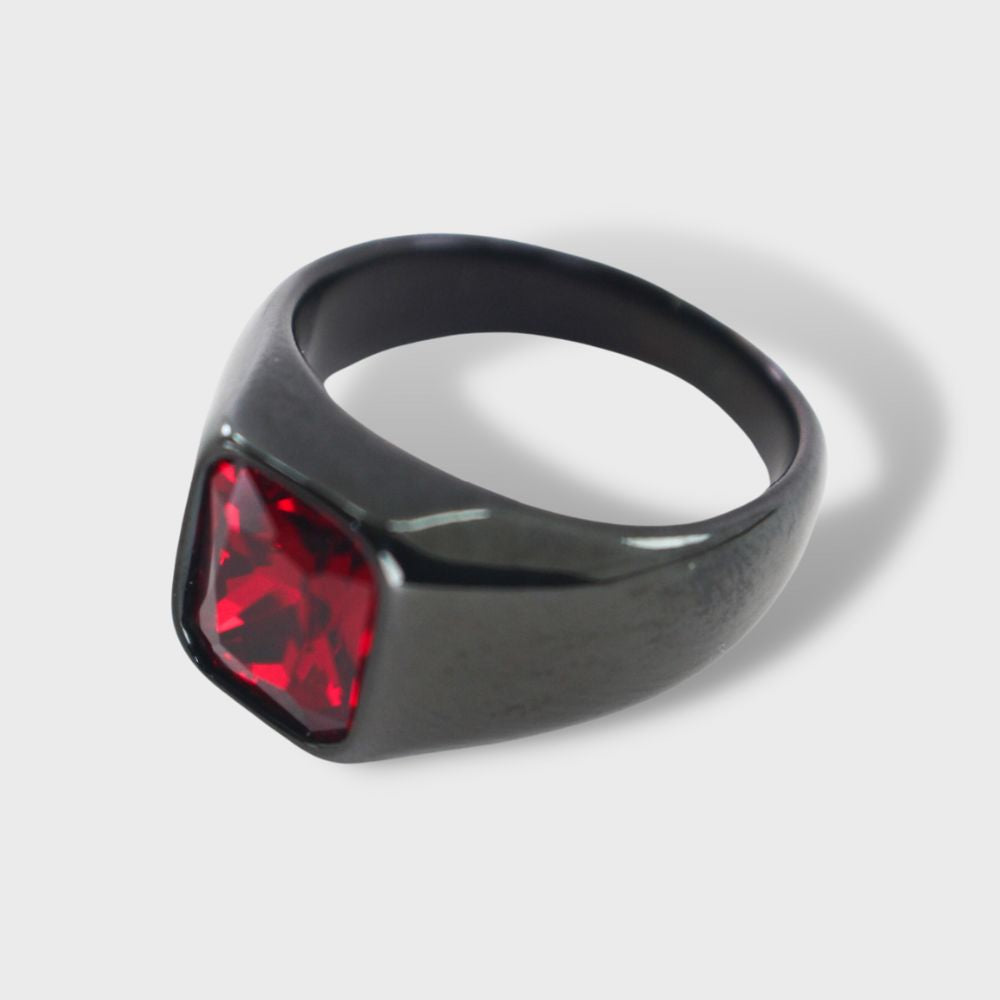 Red Stone Black Ring