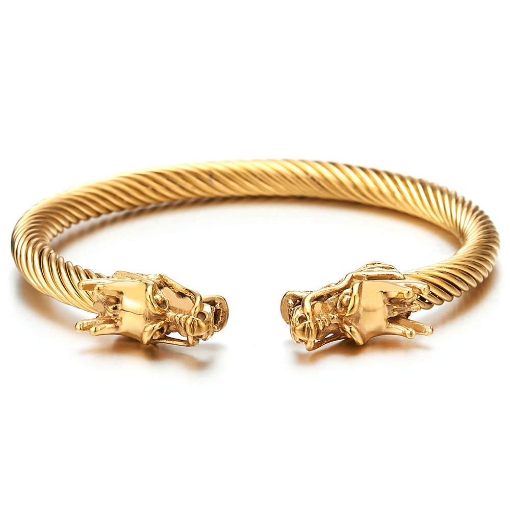 Double Dragon Bracelet - Golden