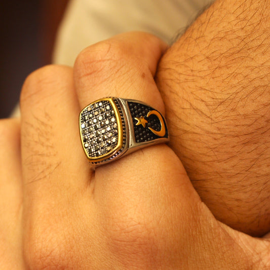 Turkish Hamit Ring - Golden Black